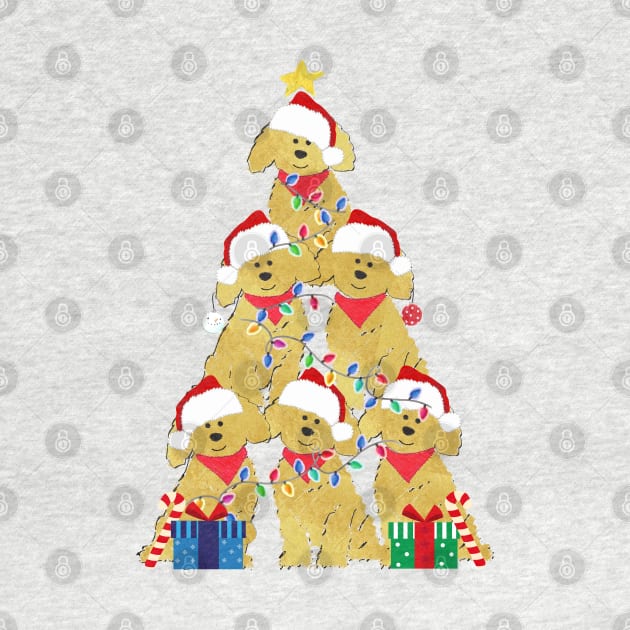 Goldendoodle Puppy Christmas Tree by EMR_Designs